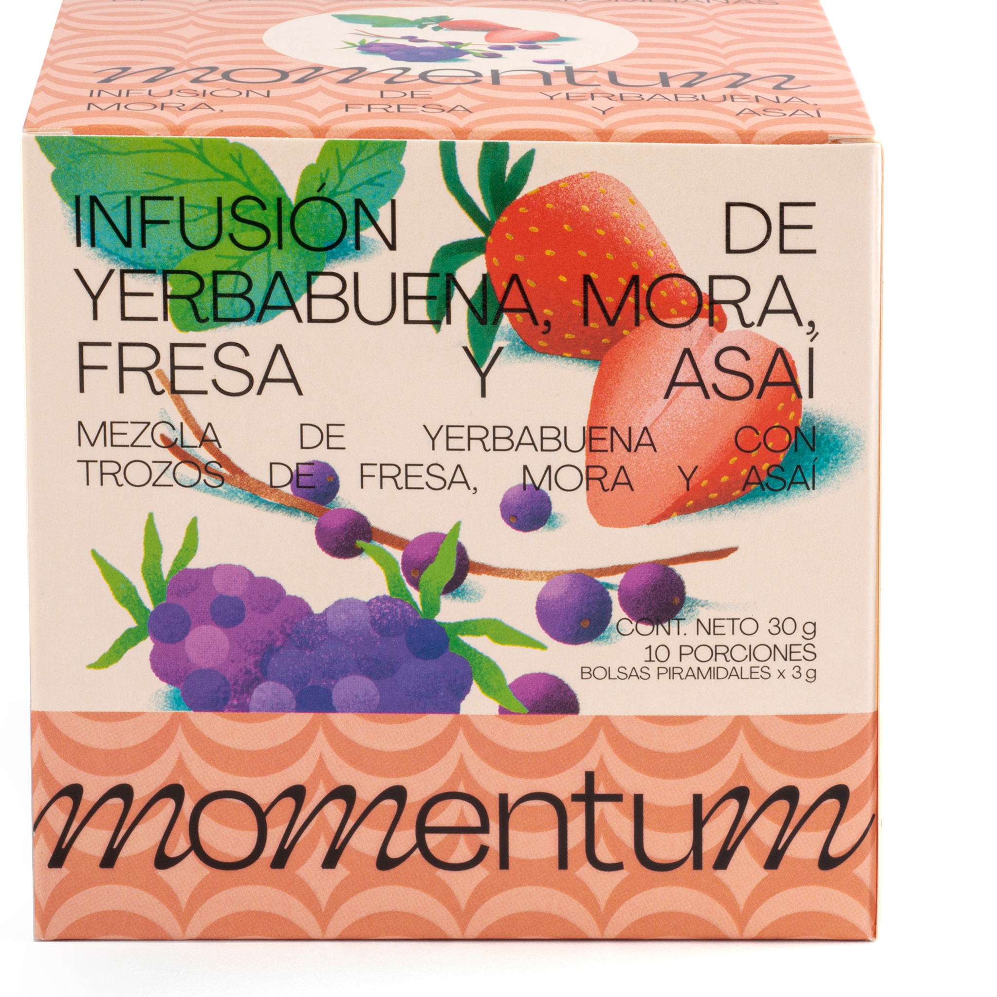 Infusion Momentum de Yerbabuena, mora, Fresa y Asai