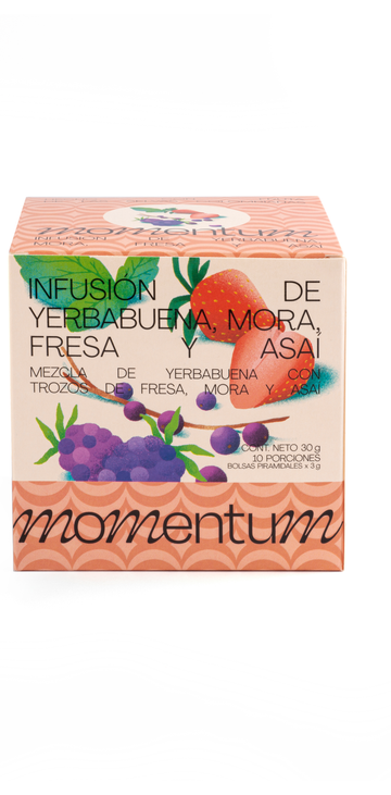 Infusion Momentum de Yerbabuena, mora, Fresa y Asai